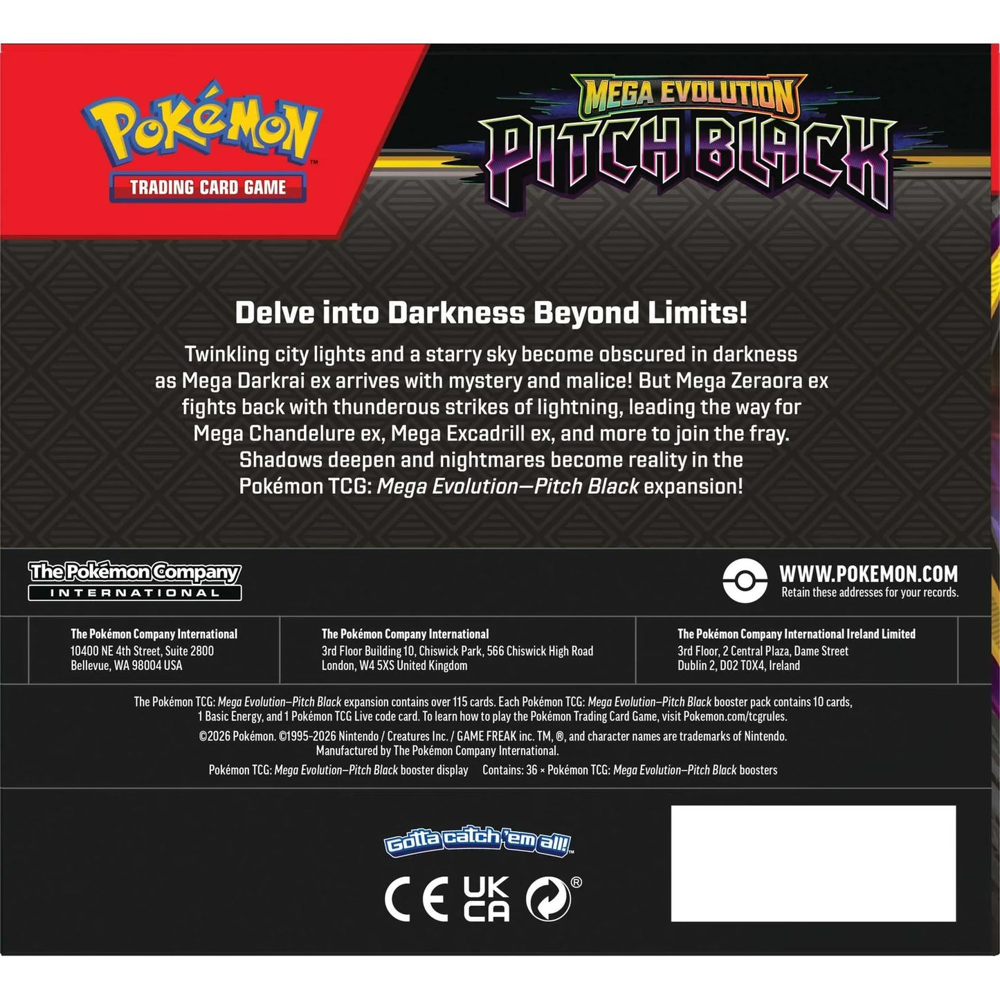 Pokémon TCG: Mega Evolution Pitch Black - Booster Display CDU - Expected 17/07/2026