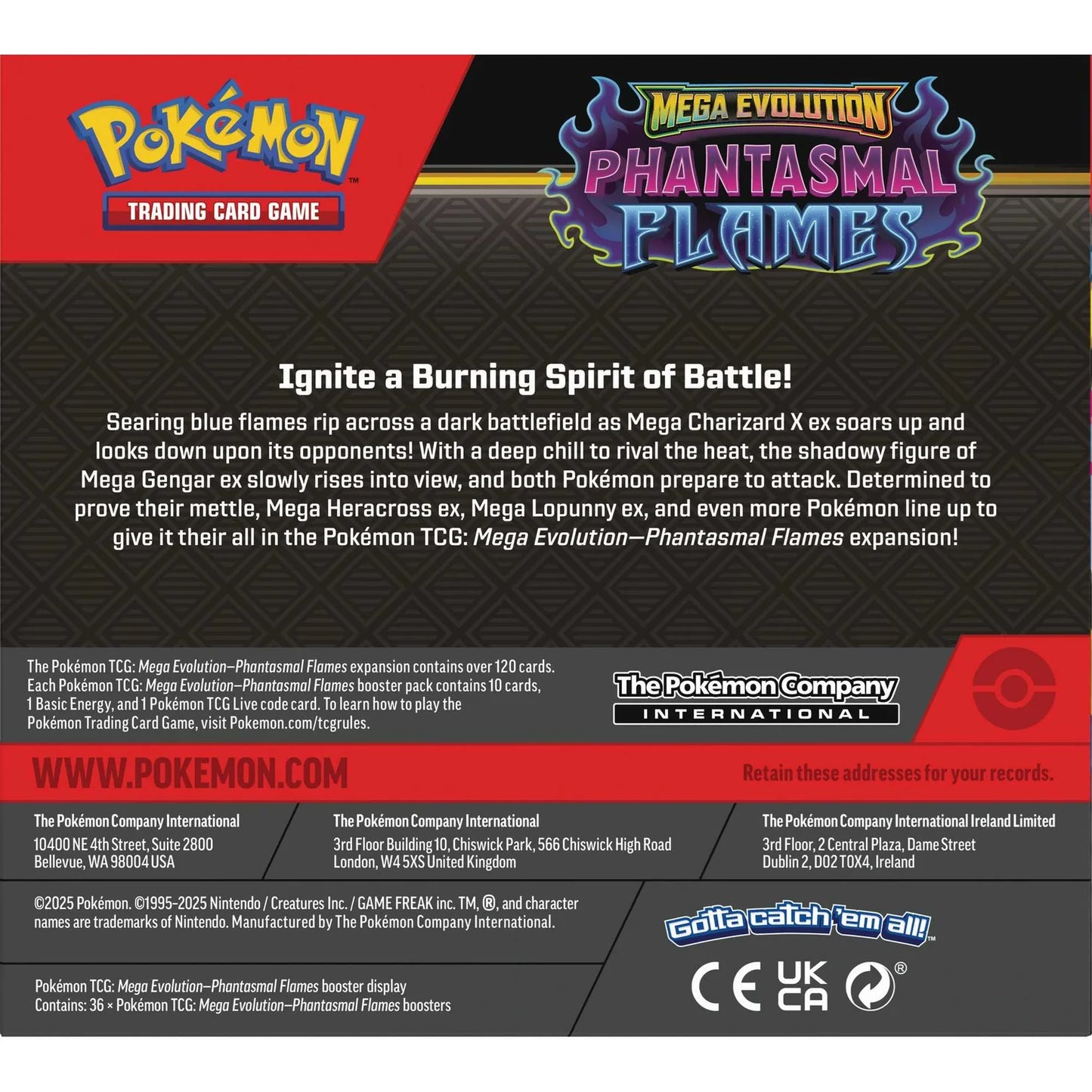 Pokémon TCG: Mega Evolution Phantasmal Flames - Booster Display (Expected Release 14/11/2025)