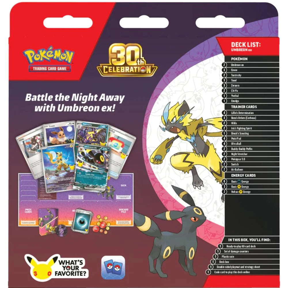 Pokémon TCG: 30th Celebration Battle Deck—Espeon ex and 30th Celebration Battle Deck—Umbreon ex - Expected 30/10/2026