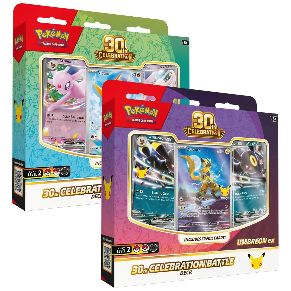 Pokémon TCG: 30th Celebration Battle Deck—Espeon ex and 30th Celebration Battle Deck—Umbreon ex - Expected 30/10/2026
