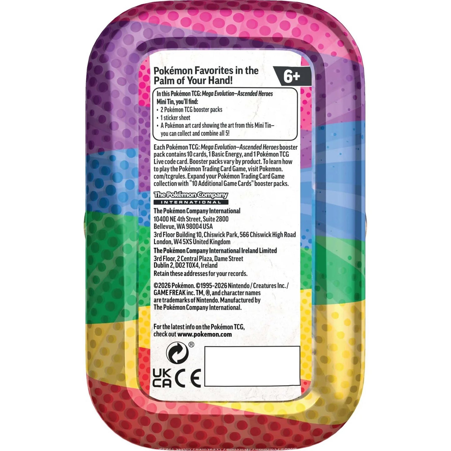 Pokémon TCG: Mega Evolution Ascended Heroes - Mini Tins - Expected 20/02/2026
