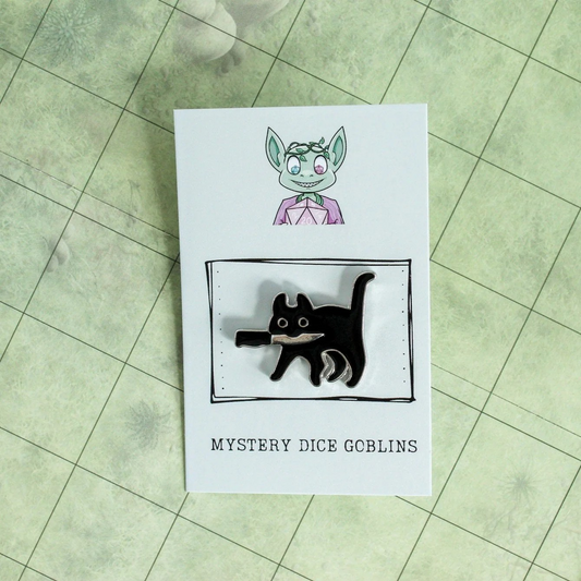 Dagger Cat Enamel Pin Badge