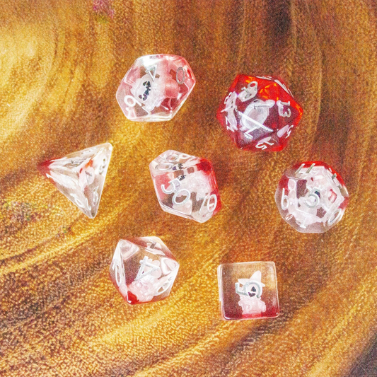 Ghost Halloween DnD Dice Set| Dungeons and Dragons Transparent See through Dice (7) | Polyhedral Dice