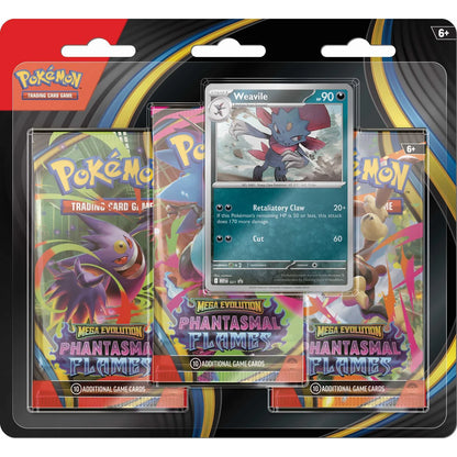 Pokémon TCG: Mega Evolution Phantasmal Flames - 3 Pack - WEAVILE (Expected Release 14/11/2025)