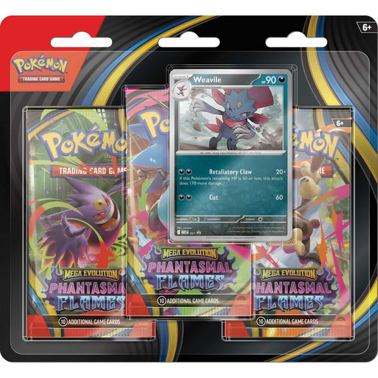 Pokémon TCG: Mega Evolution Phantasmal Flames - 3 Pack - WEAVILE (Expected Release 14/11/2025)