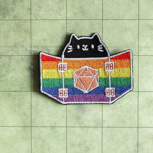 Dungeons and Dragons: Rainbow Pride Flag Dungeon Meowster Patch