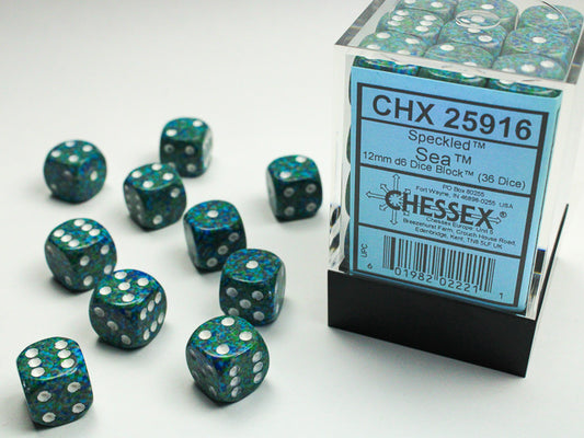 Speckled D6 Set of 36 : Sea